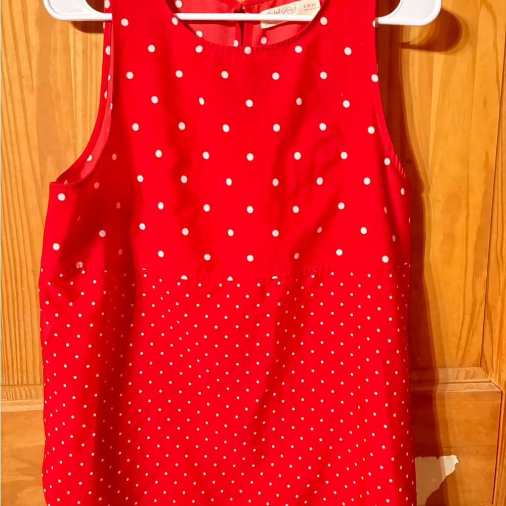 TRASH - Faded Glory Red Polka Dot Sleeveless Top - Picture 2 of 5